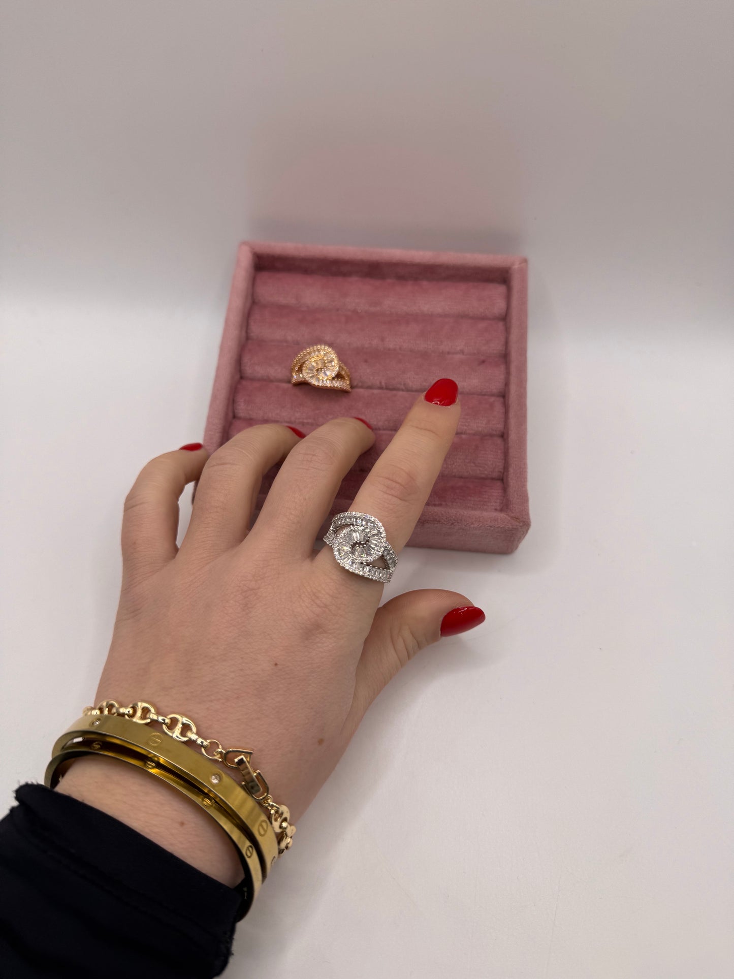 Anello nodo baguette