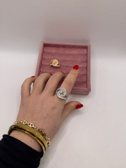 Anello nodo baguette