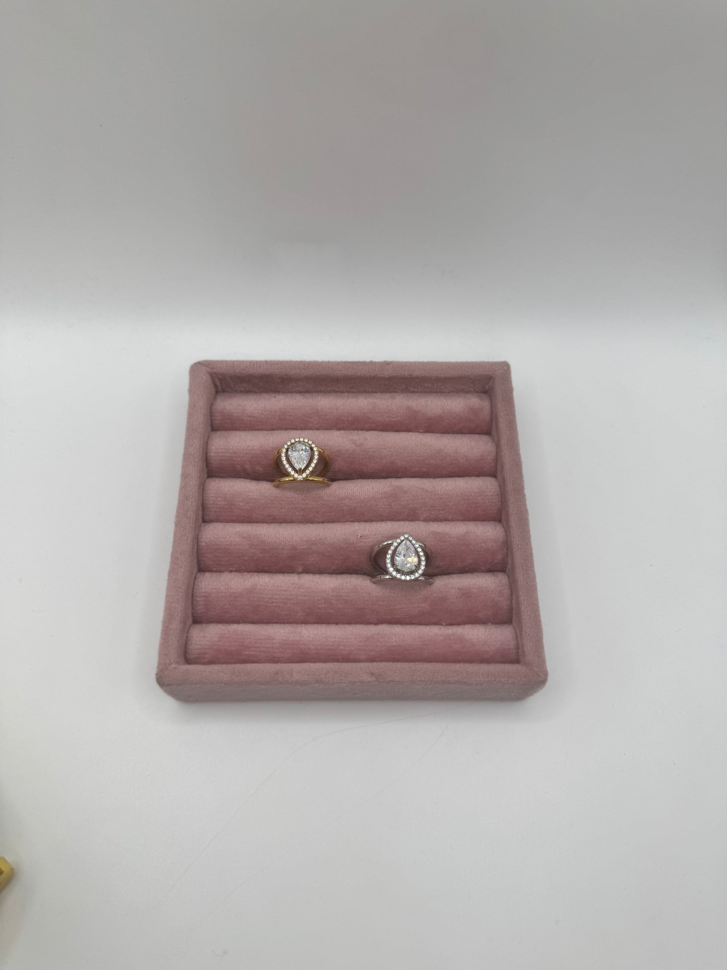 Anello doppia fascia goccia