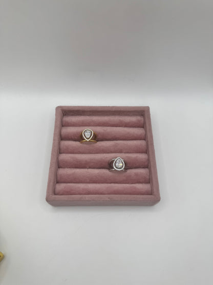 Anello doppia fascia goccia