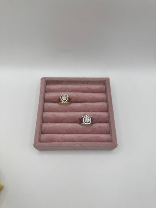 Anello doppia fascia goccia