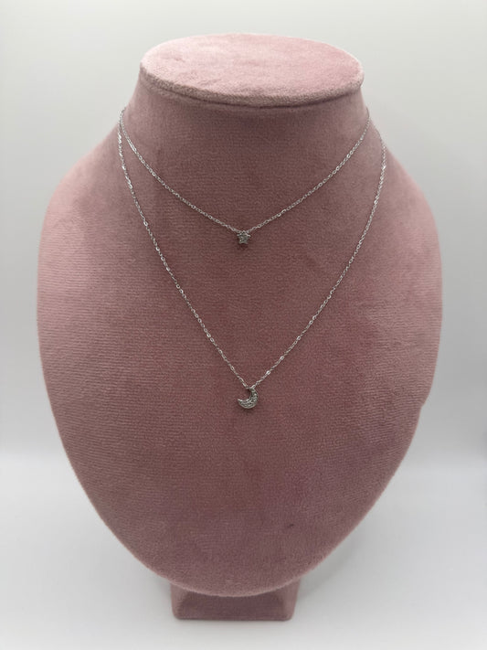 Collana doppio filo sole luna
