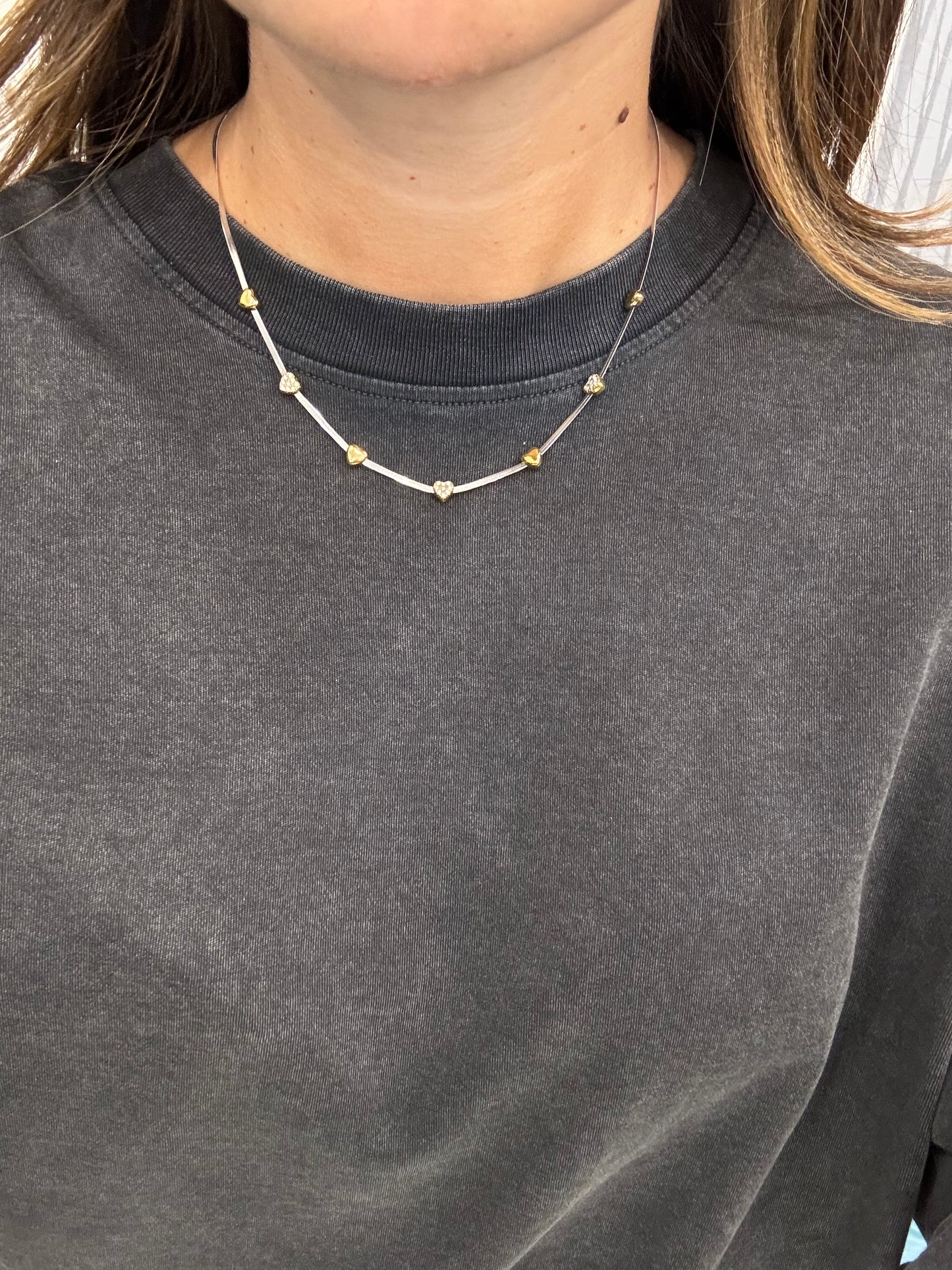 Snake super slim heart bicolor