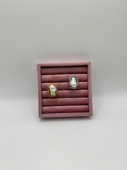 Anello perla barocca