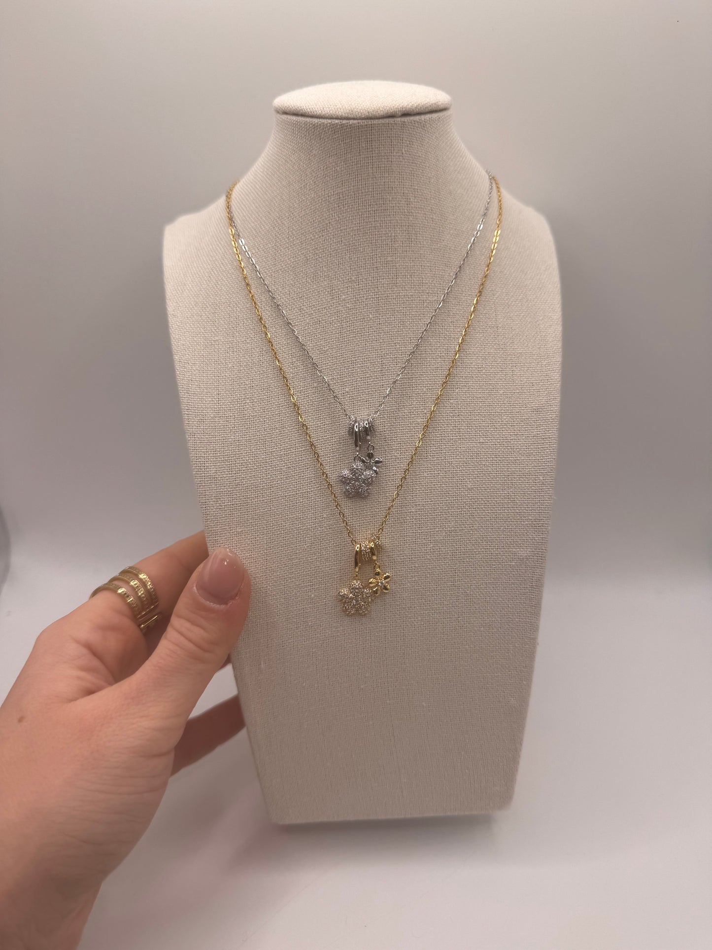Collana multi charms fiore