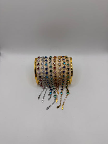 Bracciali cuore diamond color