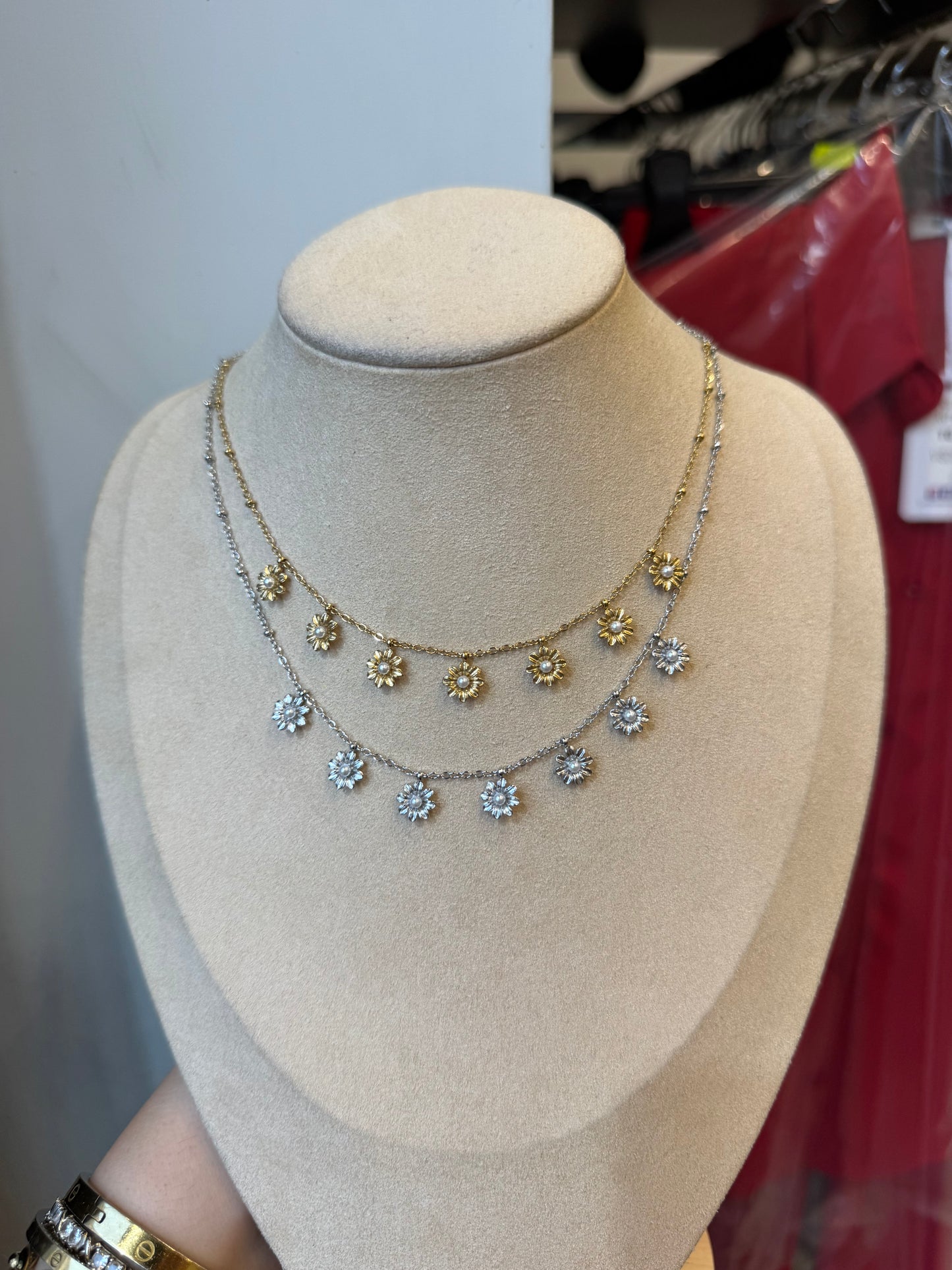 Collana margherite pearl