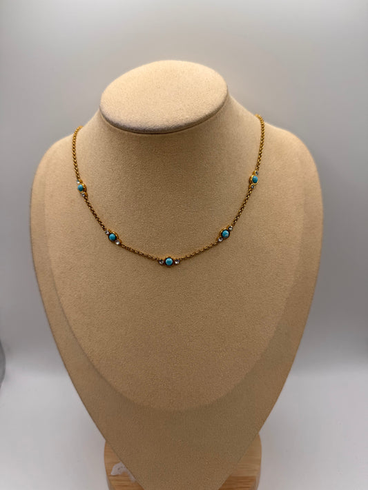 Collana crystal turchese