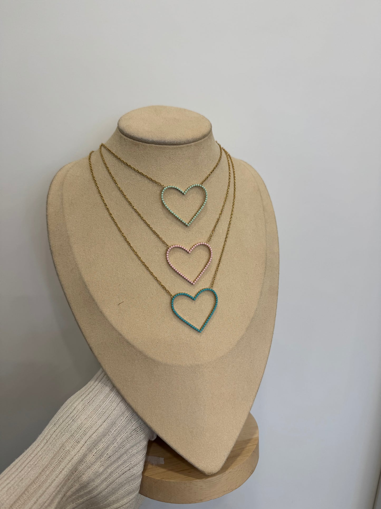 Collana cuore vuoto pastel