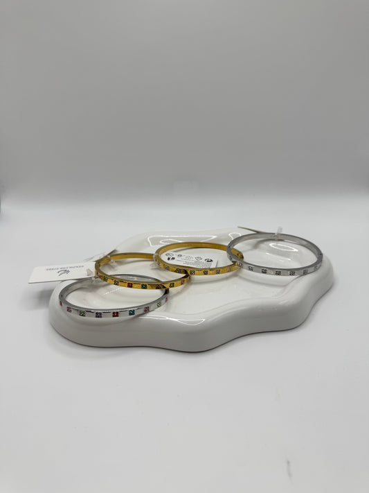 Bracciale manetta quadro zircon