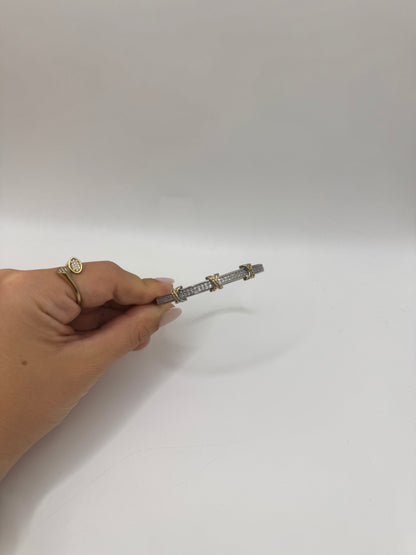 Bracciale rigido X bicolor