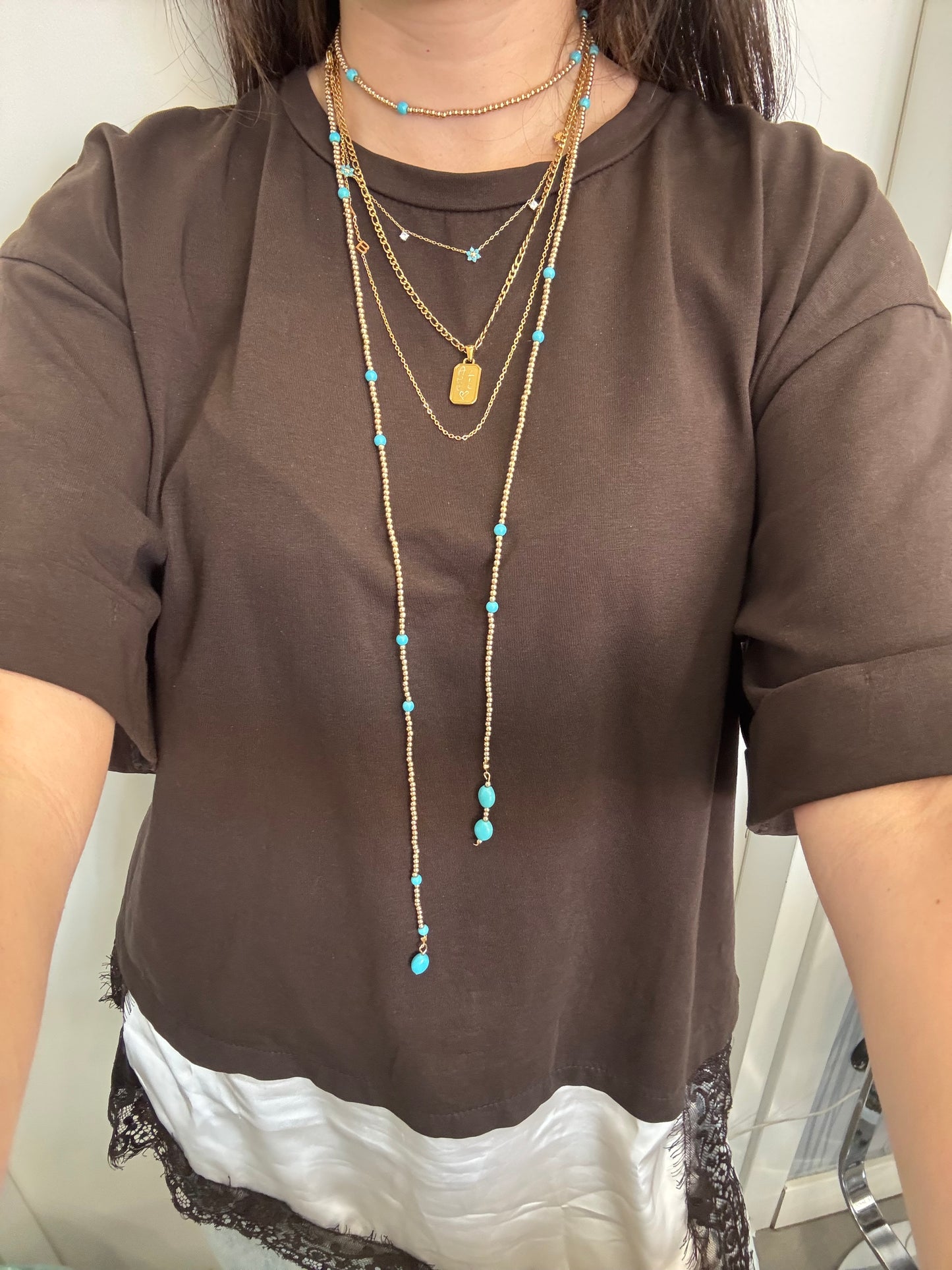 Collana multiuso turchese