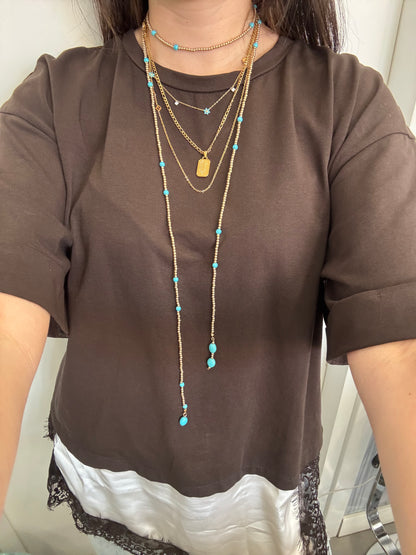 Collana multiuso turchese