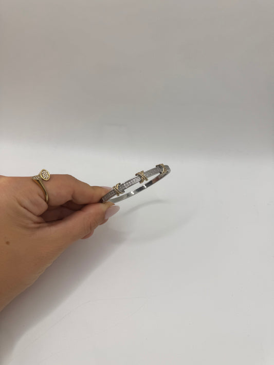 Bracciale rigido X bicolor