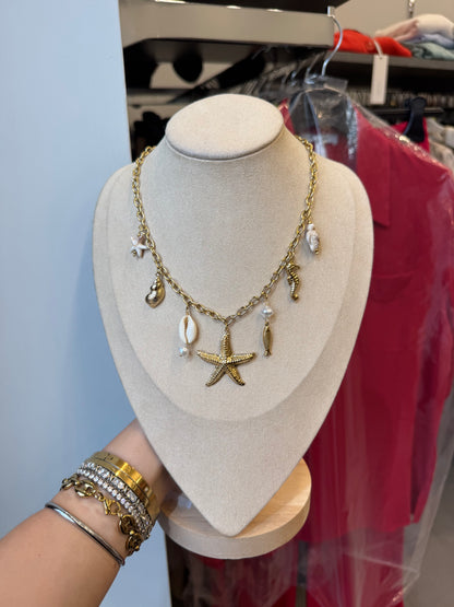 Collana stella marina toni beige