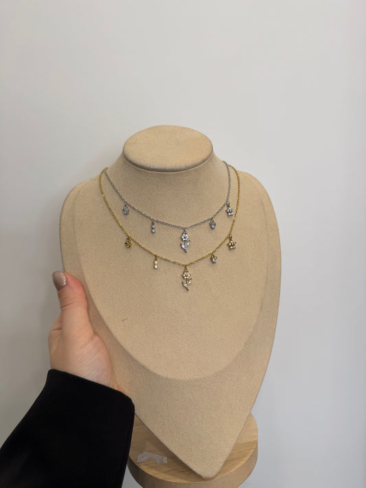 Collana mini charms prato fiorito