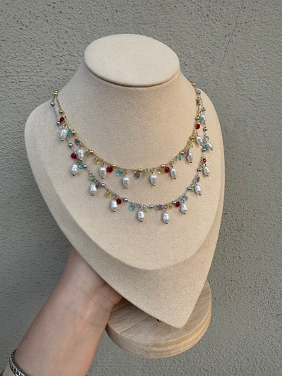 Multicolor crystal necklace