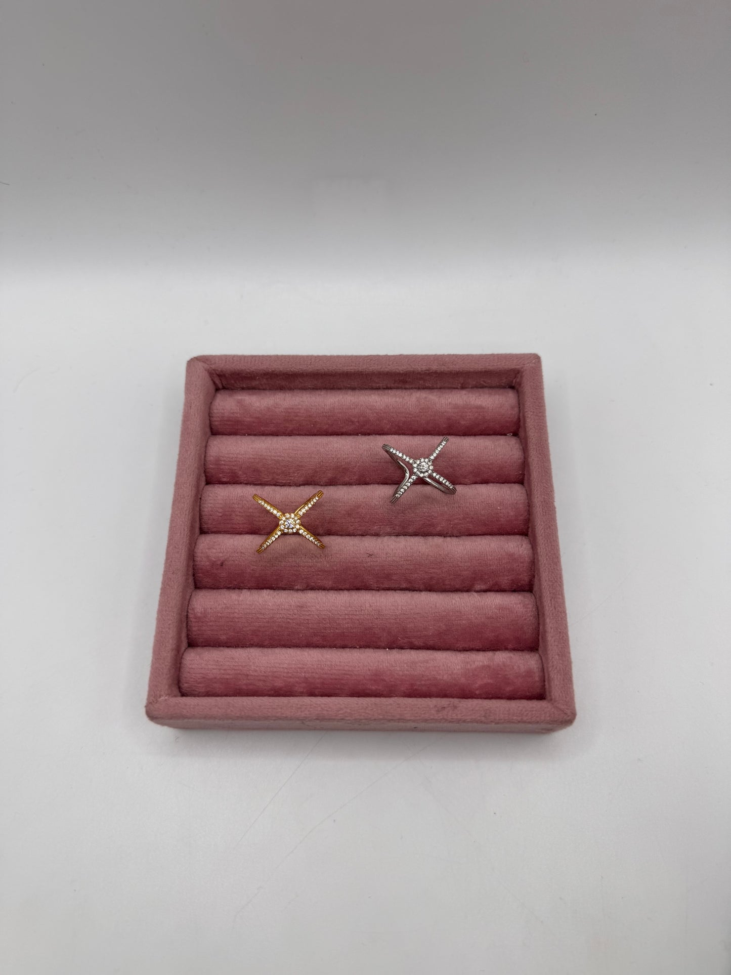 Anello incrocio diamond