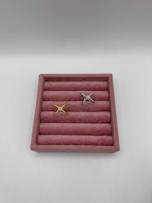 Anello incrocio diamond