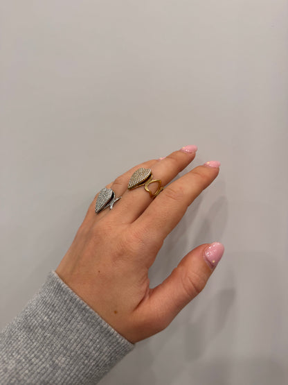 Anello multi cuori long