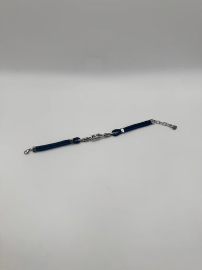 Bracciale in tessuto con nodo in acciaio
