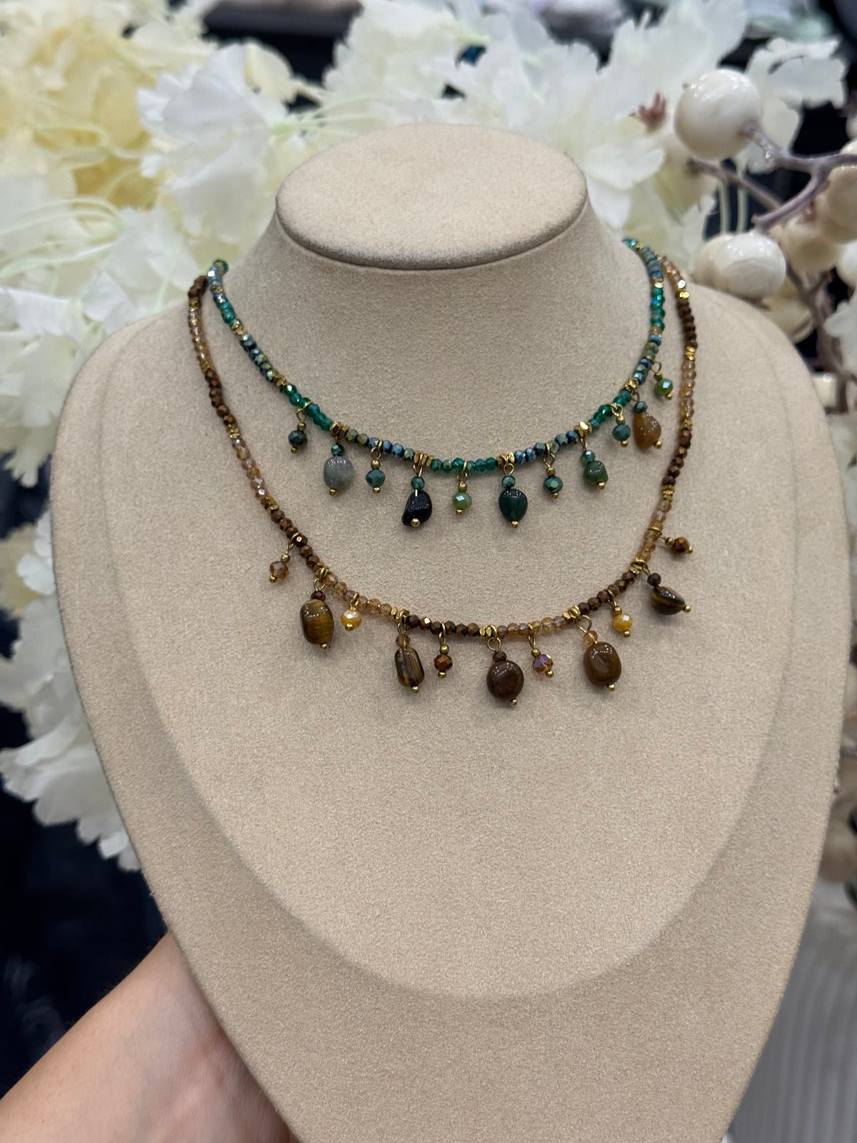 Collana cristalli pendant
