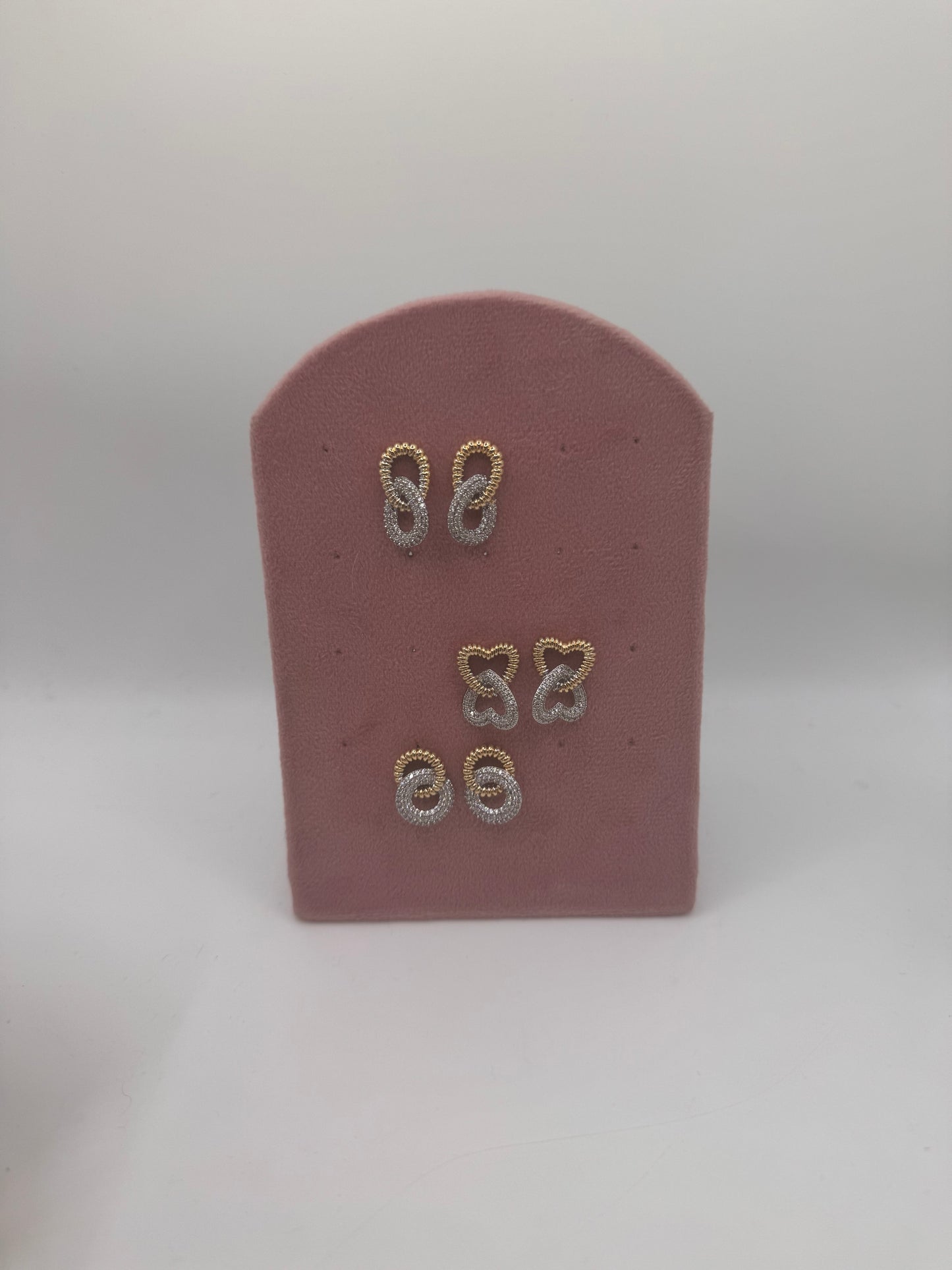 Orecchini bicolor pavè