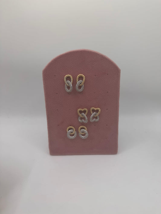 Orecchini bicolor pavè