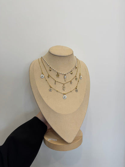 Collana mini charms prato fiorito