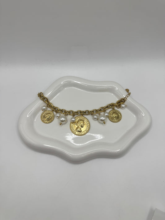 Bracciale monete e perle