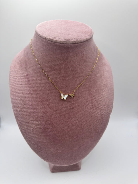 Collana farfalle madreperla