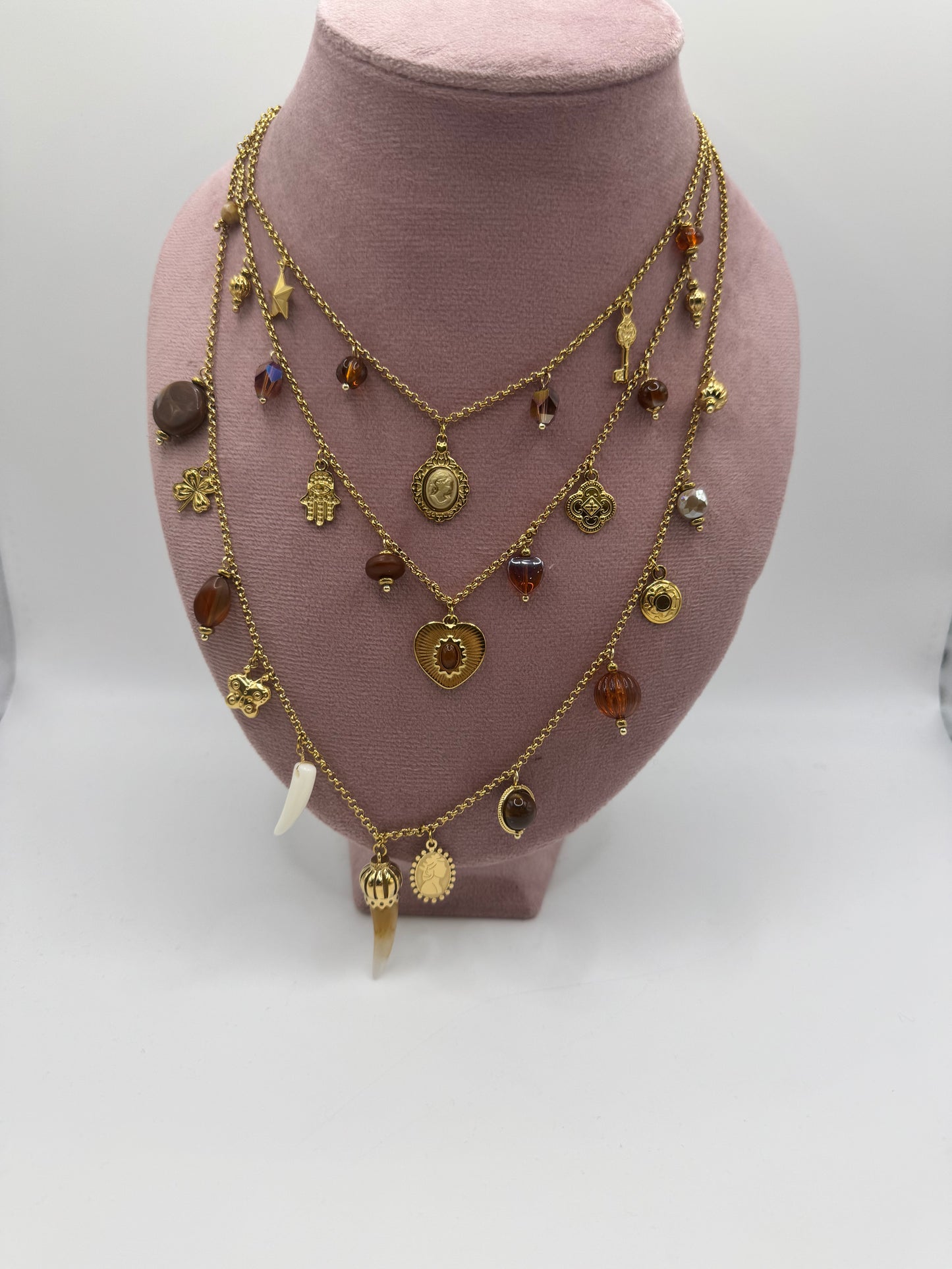 Collana 3 fili Brown