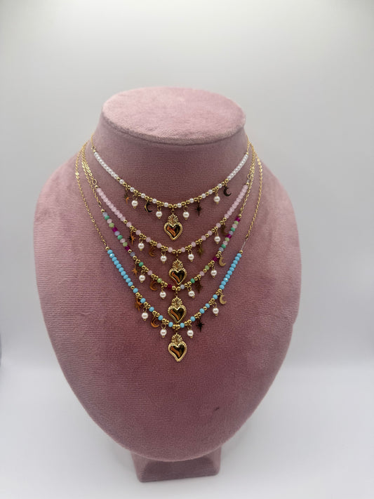 Collana cuore sacro color