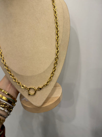 Collana catena con chiusura timone per charms