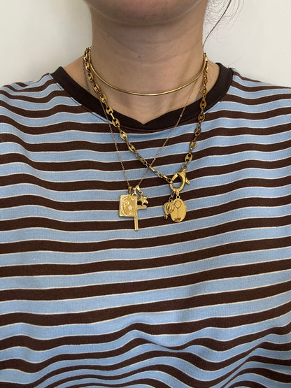 Collana multicharms stella e croce