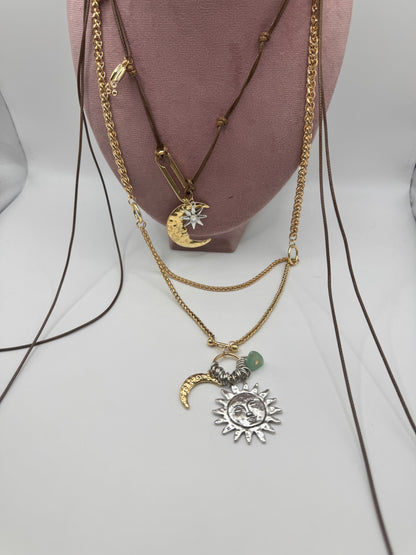 Collana sole e luna chocolate
