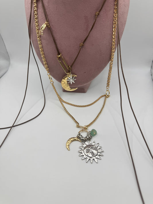 Collana sole e luna chocolate