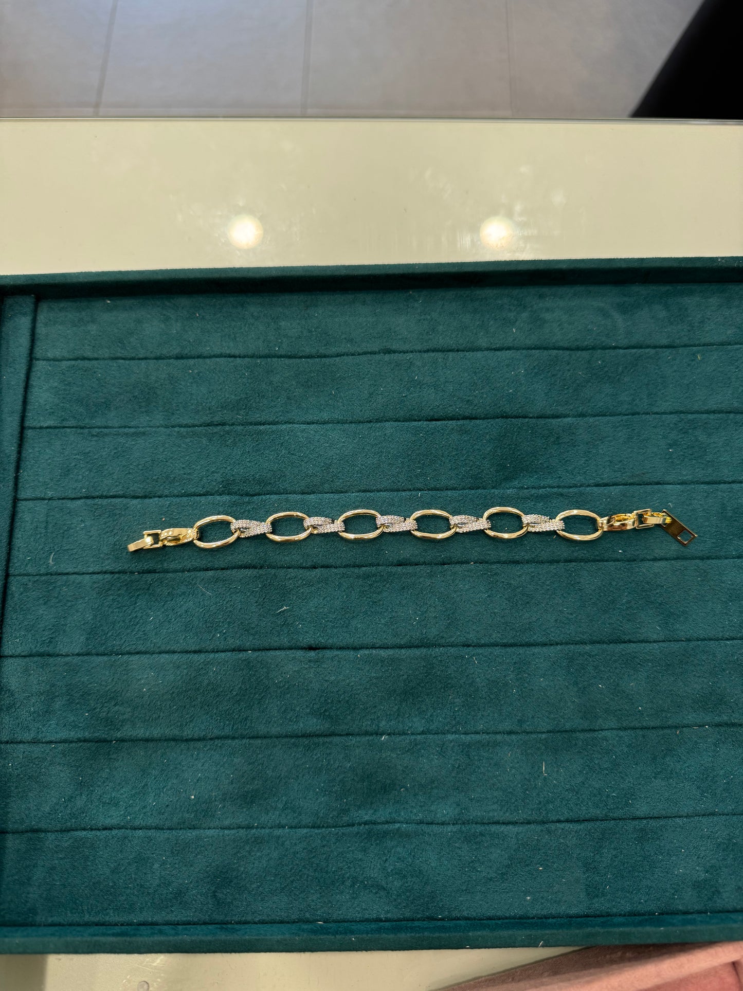 Bracciale maglia ovale bicolor