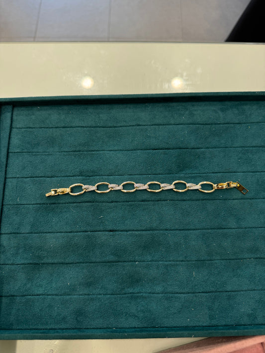 Bracciale maglia ovale bicolor