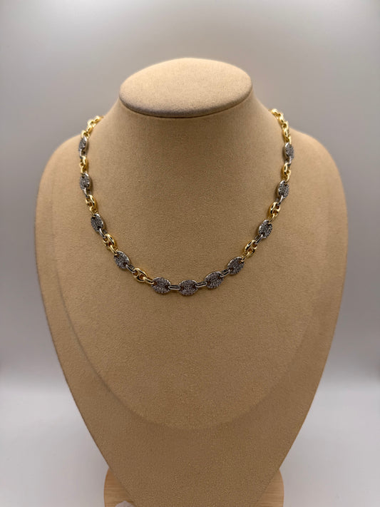 Collana maglia marinara bicolor