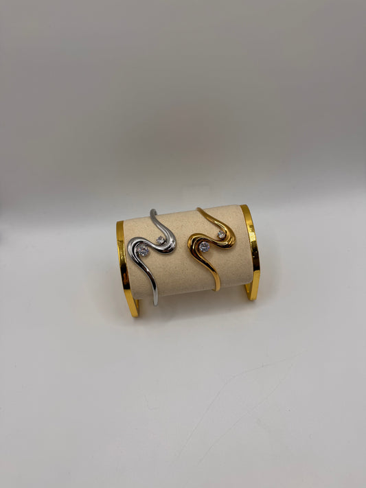 Bracciale rigido onda punto luce