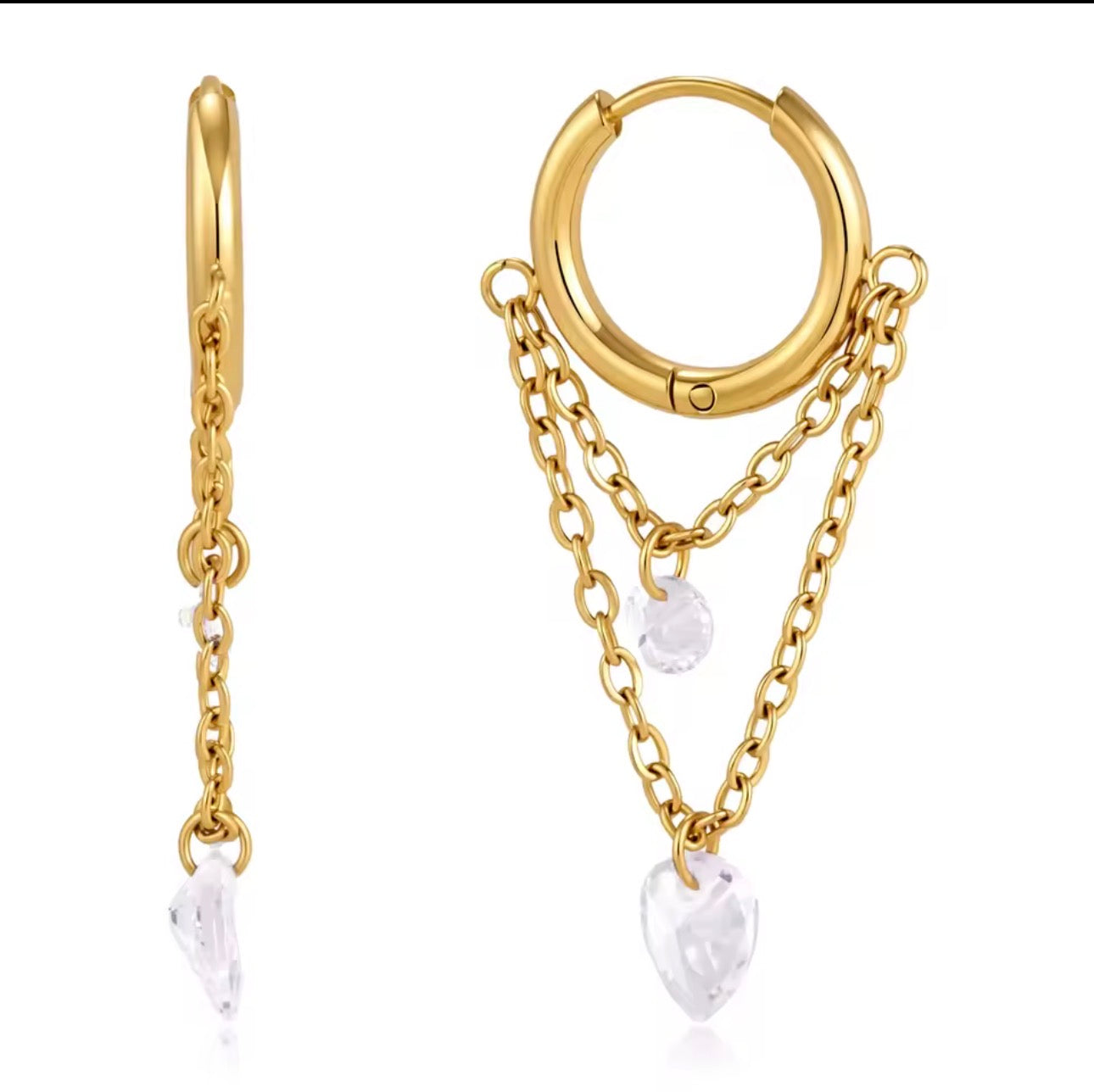 Hoops cristallo nudo pendant