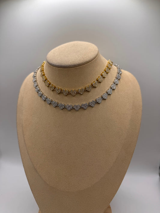 Collier cuori pavè