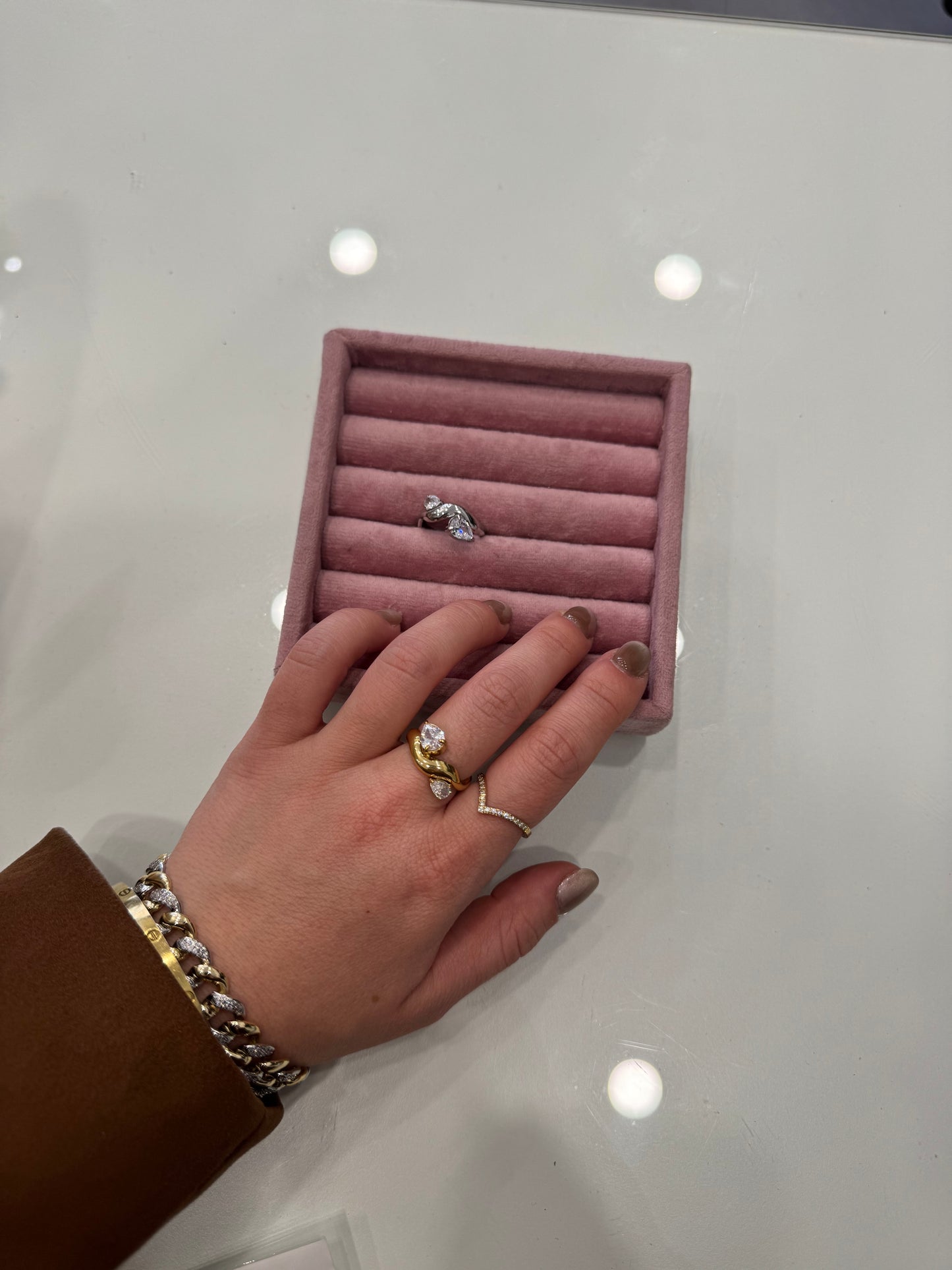 Anello onda punti luce goccia
