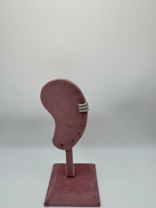 Earcuff tripla fascia pavè