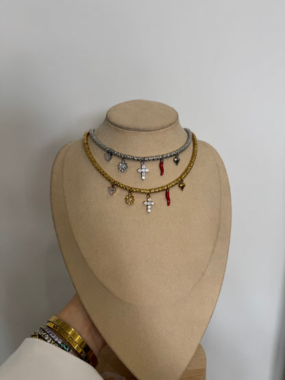 Chocker pepite con charms