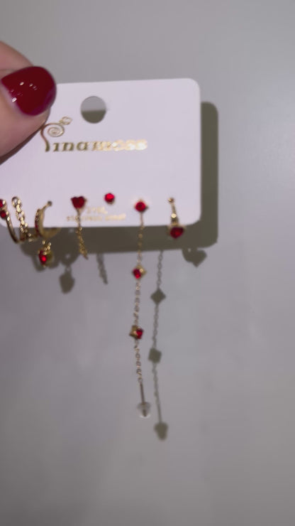 Set orecchini bordeaux