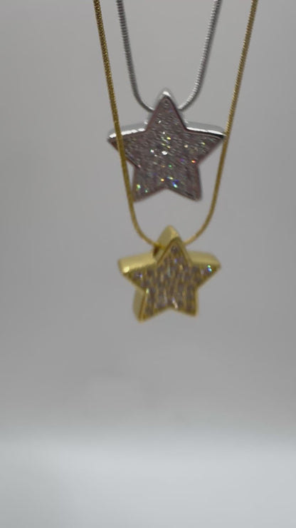 Collana stella pavé