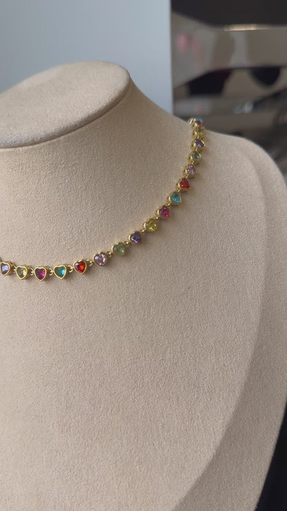 Chocker cuori arcobaleno