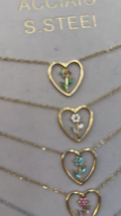 Collana heart flower
